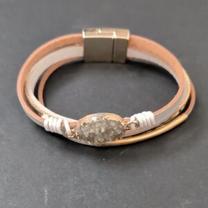 Elegant Multi-Layered Bracelet with Crystal Accent